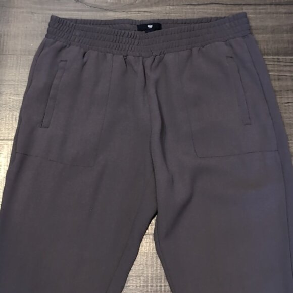 GAP Flowy Ankle Pants Cuffed Pull On Trousers Elastic Waist Graphite Gray - Picture 8 of 13